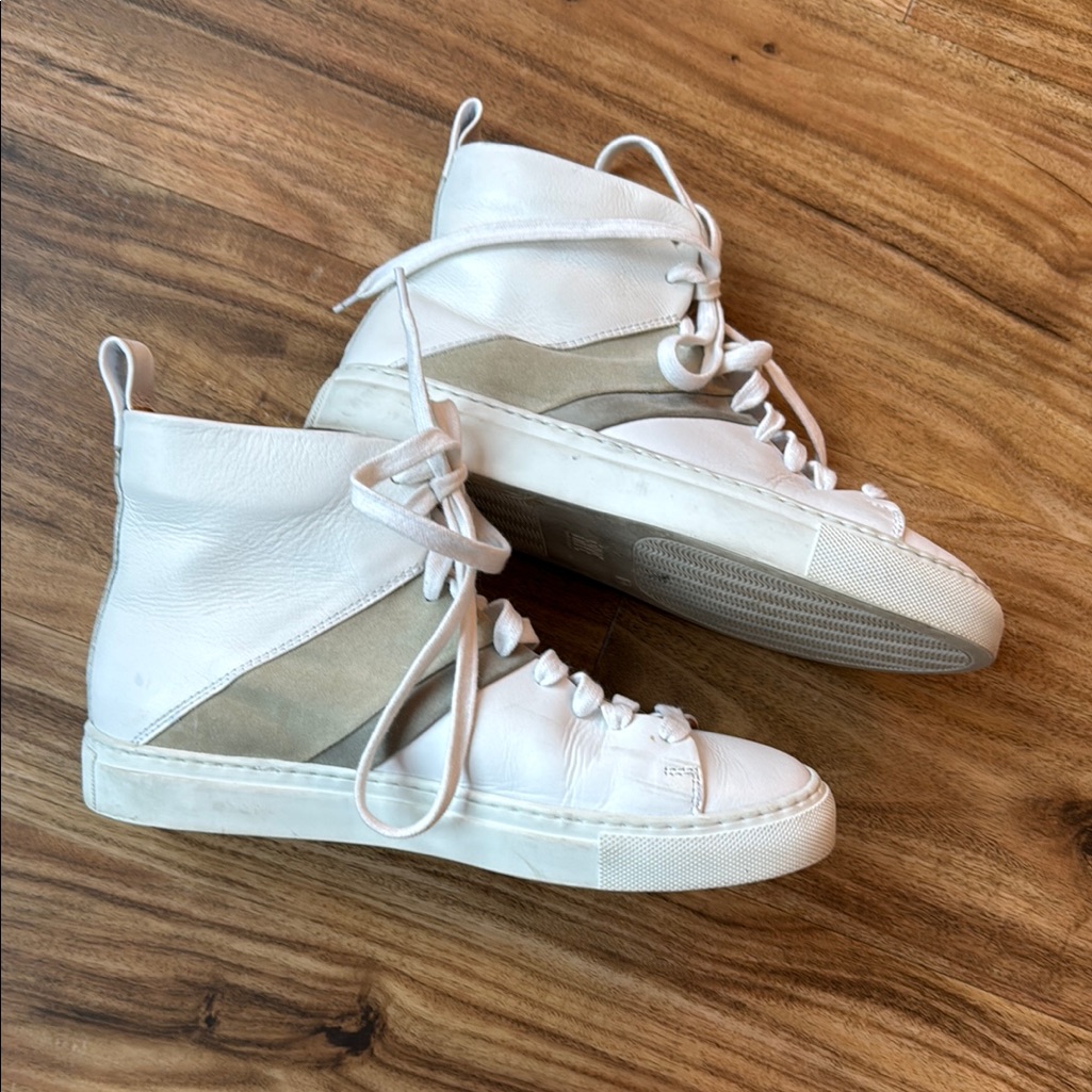 Frye White High-Top Women's Sneaker With Beige Accent